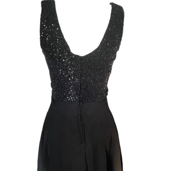 ❣️5/$50 Charlotte Russe Sequin Midi Black Cocktail Dress, with silver sequins - Picture 2 of 4